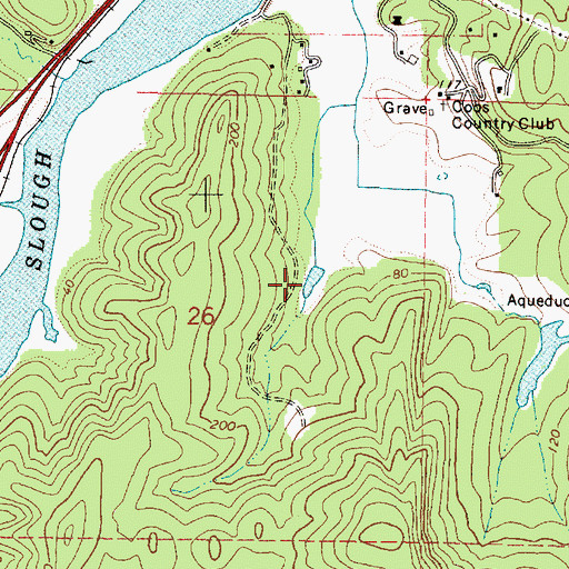 Topographic Map of Lyons Reservoir, OR