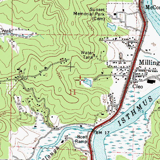 Topographic Map of Sunset (historical), OR