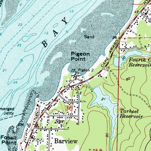 Topographic Map of Tarheel Creek, OR