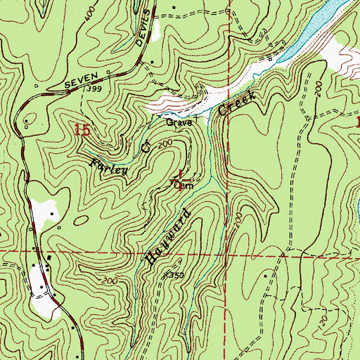 Topographic Map of South Slough Cemetery, OR