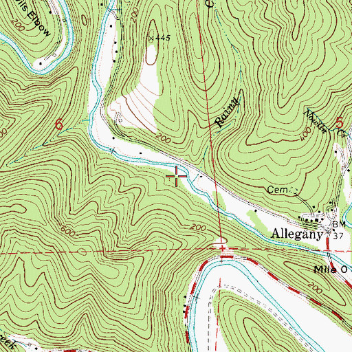 Topographic Map of Chute Creek, OR