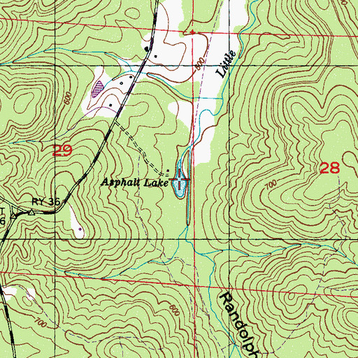 Topographic Map of Asphalt Lake, AL