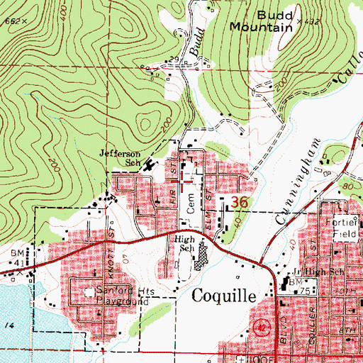Topographic Map of Independent Order of Odd Fellows Cemetery, OR