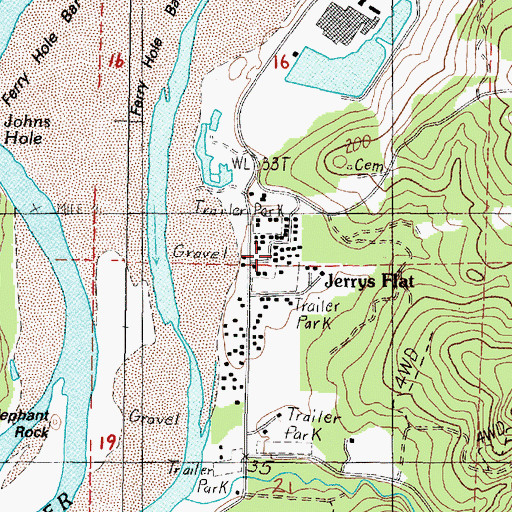Topographic Map of Jerrys Flat (historical), OR
