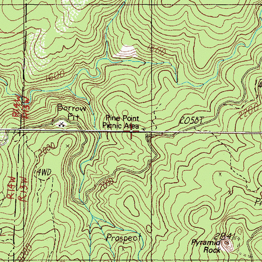 Topographic Map of Pine Point Picnic Ground, OR