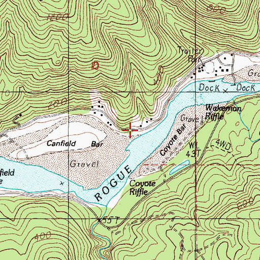 Topographic Map of William Creek, OR