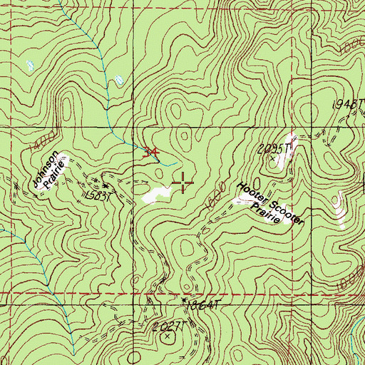 Topographic Map of Jackson Prairie, OR