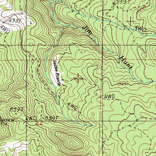 Topographic Map of Jacks Prairie, OR