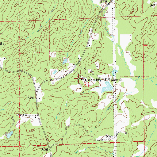 Topographic Map of Assembly of Yahweh, AL