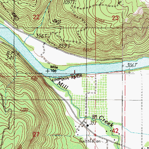 Topographic Map of Churchill Rapids, OR