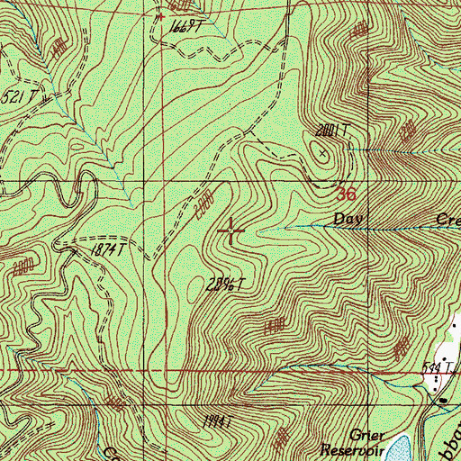 Topographic Map of Day Creek, OR