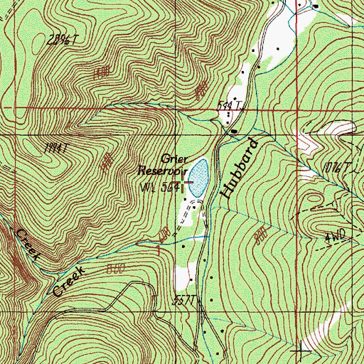 Topographic Map of Grier Reservoir, OR