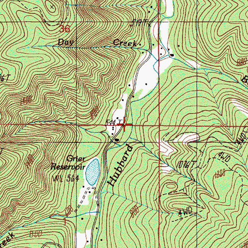 Topographic Map of Mill Creek, OR