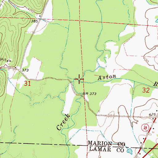 Topographic Map of Aston Branch, AL