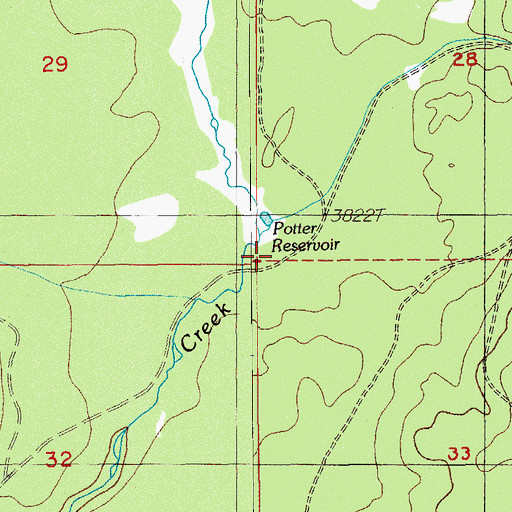 Topographic Map of Potter Mill (historical), OR