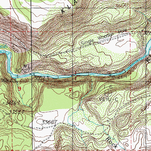 Topographic Map of Klamath Canyon, OR