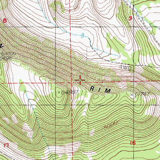 Topographic Map of Horton Rim, OR