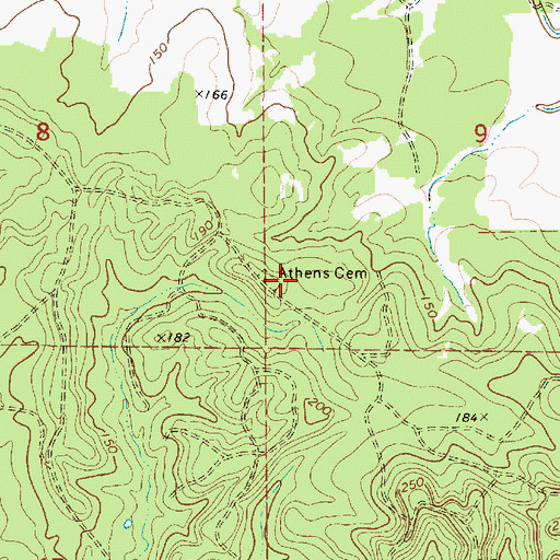 Topographic Map of Athens Cemetery, AL