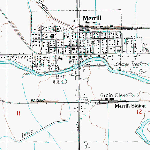 Topographic Map of Clinton (historical), OR