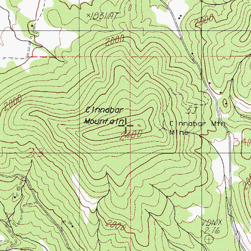 Topographic Map of Cinnabar Mountain, OR