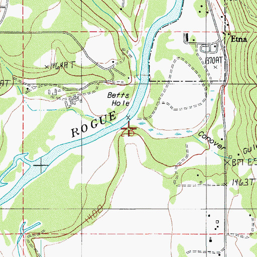 Topographic Map of Conover Gulch, OR