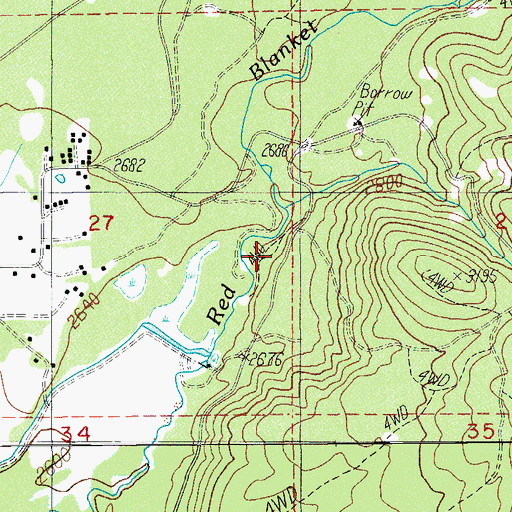 Topographic Map of Red Blanket Reservoir, OR