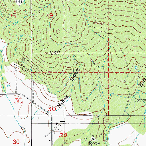 Topographic Map of Deer Lick Spring, OR