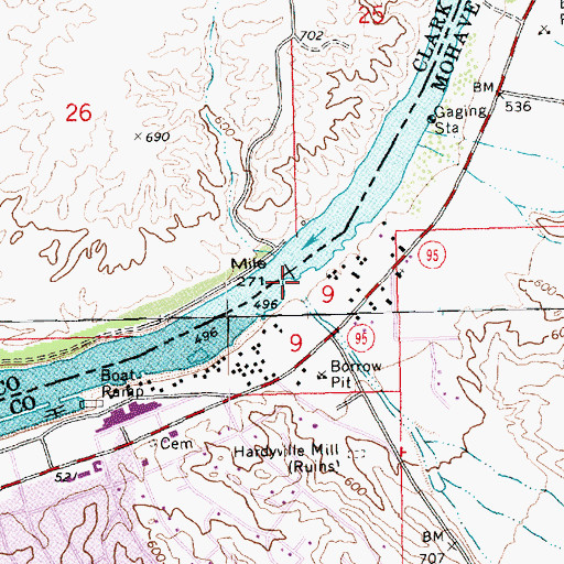 Topographic Map of Silver Creek Wash, AZ