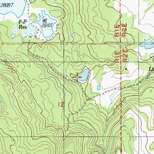 Topographic Map of Nygren Reservoir, OR