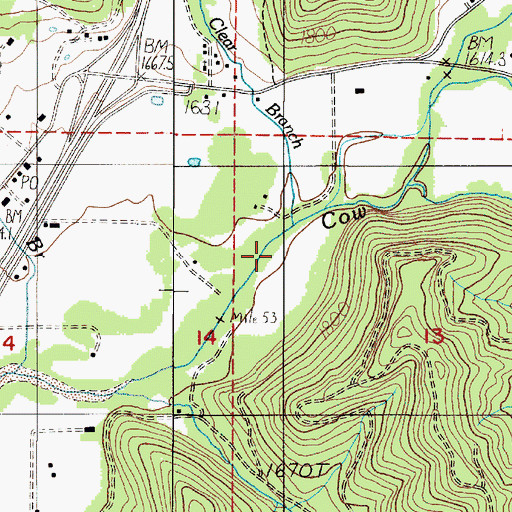Topographic Map of Clear Creek, OR