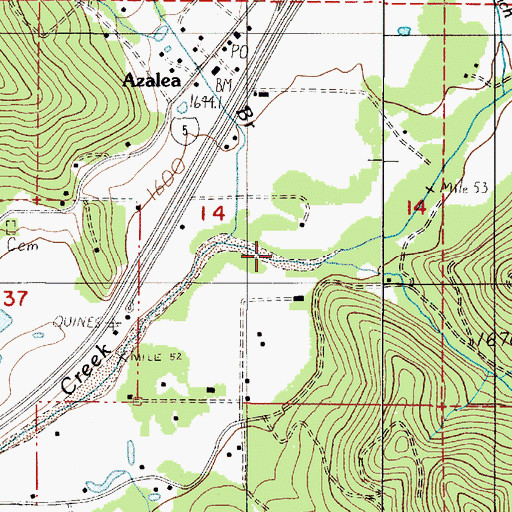 Topographic Map of Wildcat Creek, OR