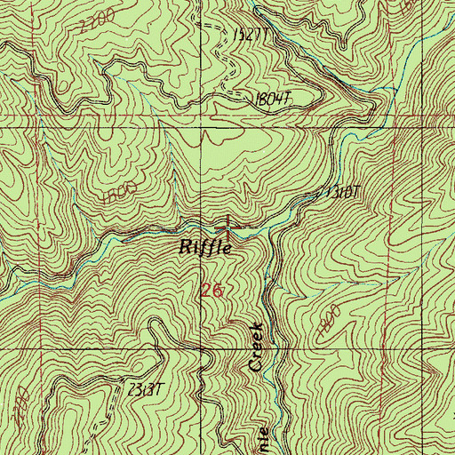 Topographic Map of Bonnie Creek, OR