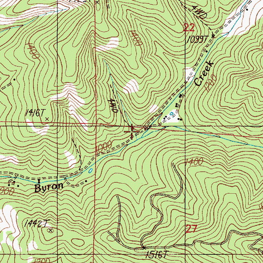 Topographic Map of North Fork Byron Creek, OR