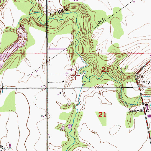 Topographic Map of Muddy Creek, OR