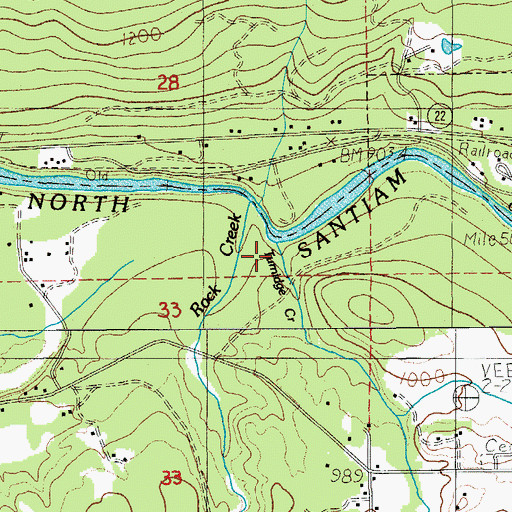 Topographic Map of Turnridge Creek, OR
