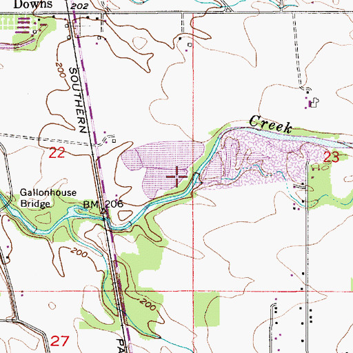Topographic Map of Evans Creek, OR
