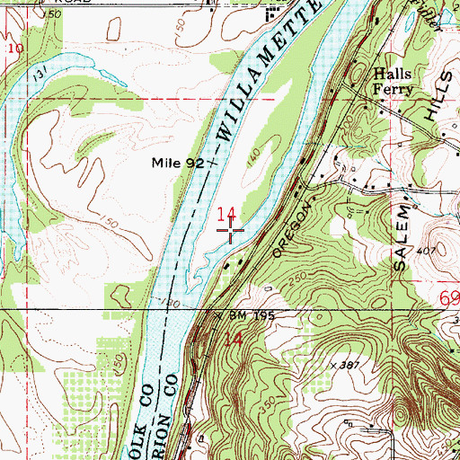 Topographic Map of Mineral Creek, OR