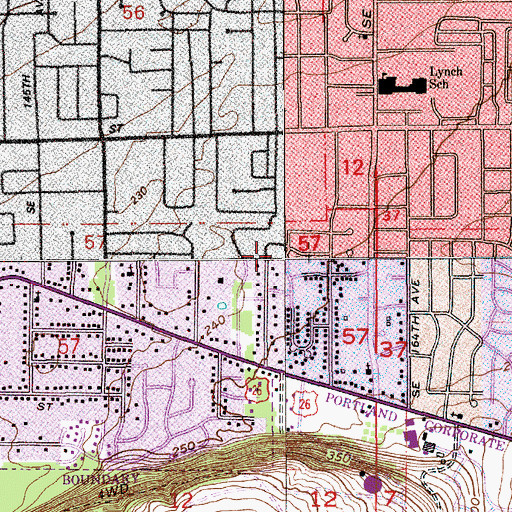 Topographic Map of Willamette Valley, OR