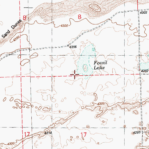 Topographic Map of Fossil Lake, OR
