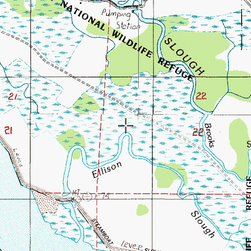 Topographic Map of Julia Butler Hansen Refuge for the Columbian White-Tailed Deer, WA