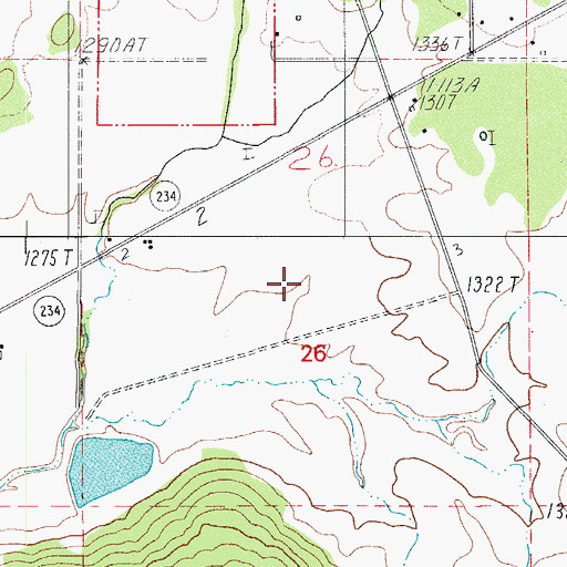 Topographic Map of Quackenbush Reservoir, OR