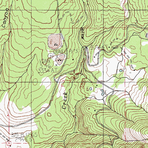 Topographic Map of Ice House Creek, OR