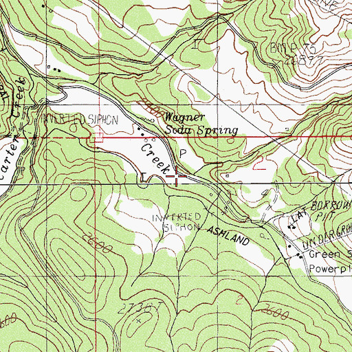 Topographic Map of Soda Creek, OR