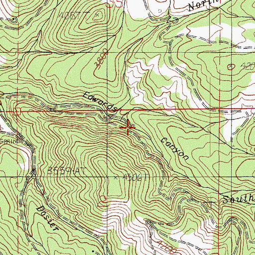 Topographic Map of South Branch Cove Creek, OR