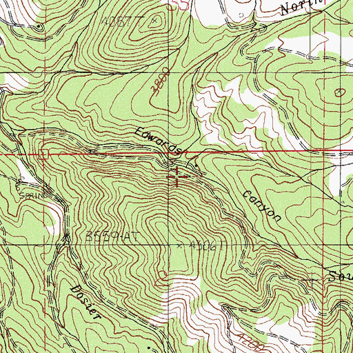 Topographic Map of North Branch Cove Creek, OR