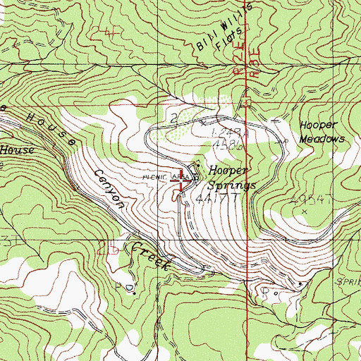 Topographic Map of Hooper Springs, OR