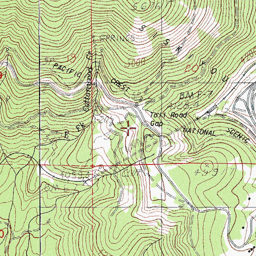 Topographic Map of Toll Road Gap, OR