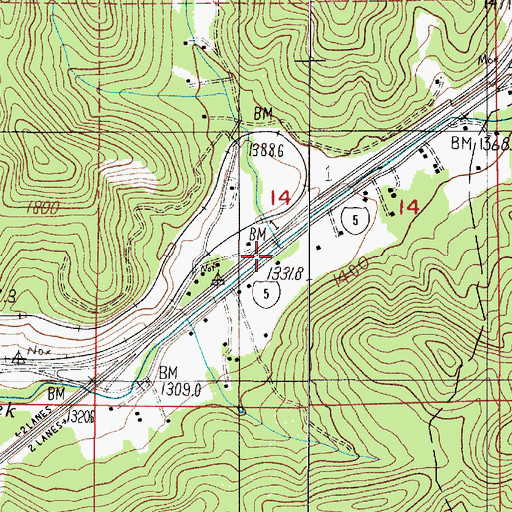 Topographic Map of Rattlesnake Creek, OR