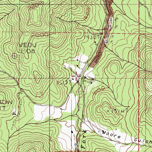 Topographic Map of Draper (historical), OR