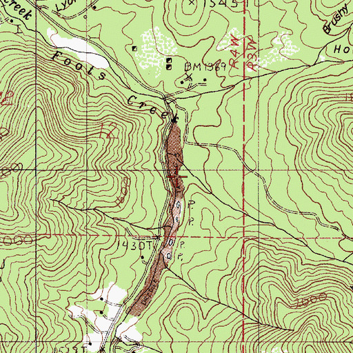Topographic Map of Horn Gulch, OR